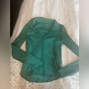 Pilcro Green Long Sleeve Top
